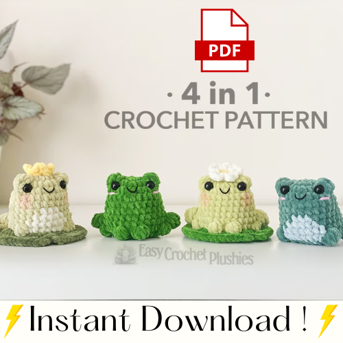 No Sew Frog Crochet Pattern - PDF